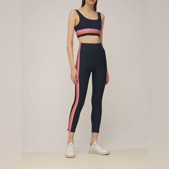 The Upside Pants - THE UPSIDE Jewel Col Block Midi Legging Pant in Navy